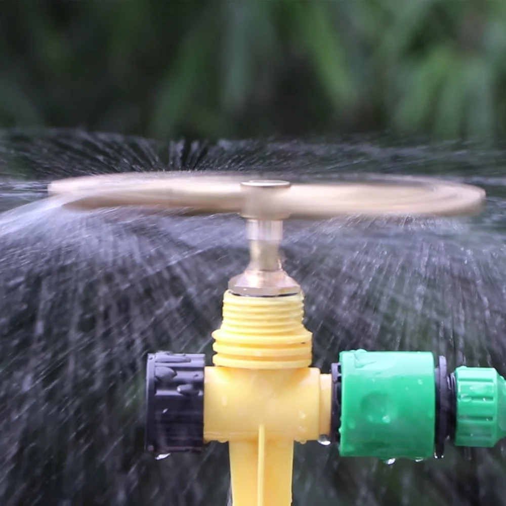 Garden sprinkler 4 arm automatic rotary whirling sprinkler garden lawn irrigation watering nozzle spray rotating brass sprayer