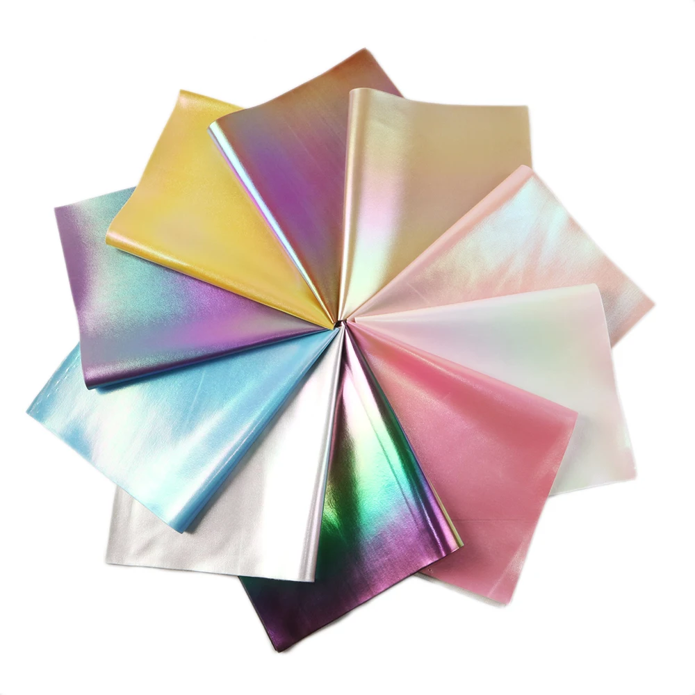 20*34cm Pearl Magic Color Synthetic Leather Fabric Sheets For Making Handmade Earrings Handbag Home Events,1Yc8491