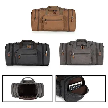 

Canvas Duffle Bag for Travel 75 L Large Capacity Zipper Closure Solid Color Duffel Bag