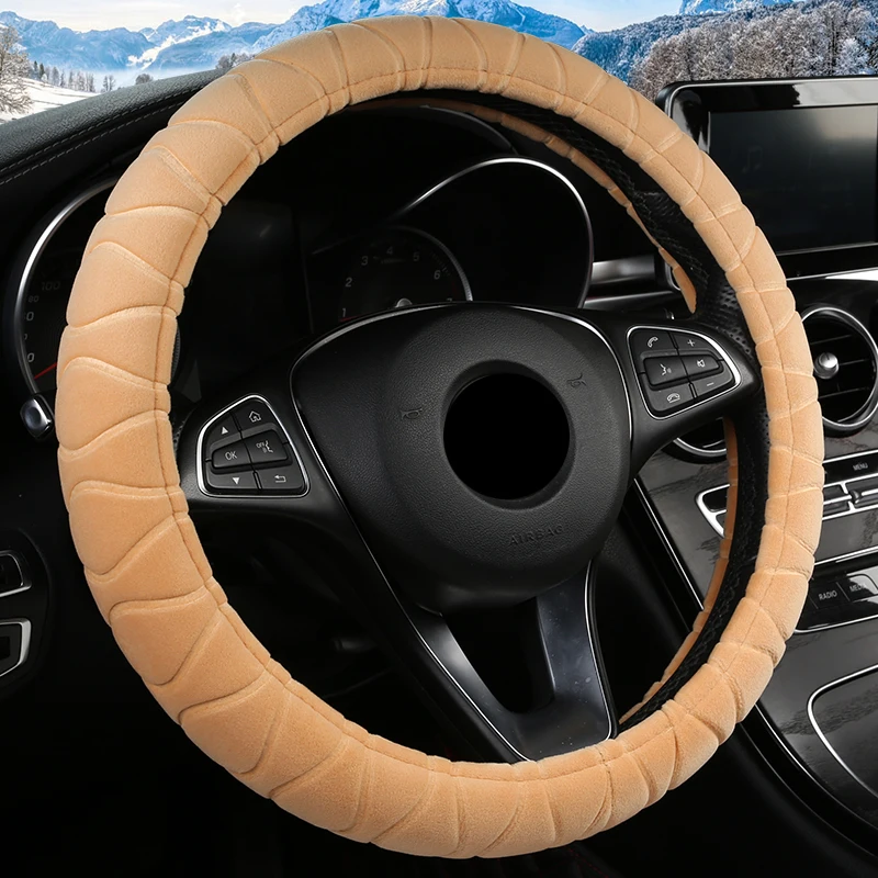 Зимняя плюшевая крышка рулевого колеса для Polo sedan Golf 3 4 5 6 7 Jetta Passat Touran Touareg Phaeton Scirocco автомобильные аксессуары