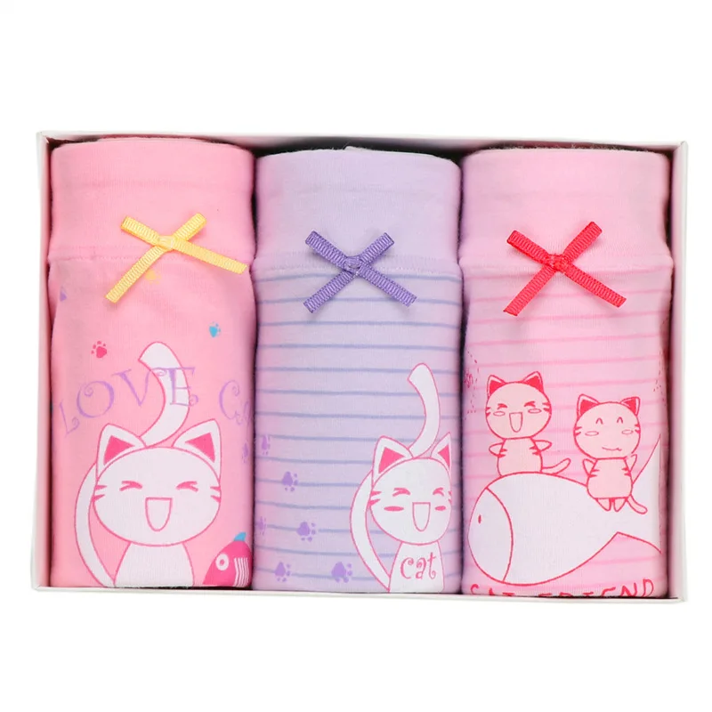 3 шт./партия Детские хлопковые подштанники для девочек нижнее белье в коробке с