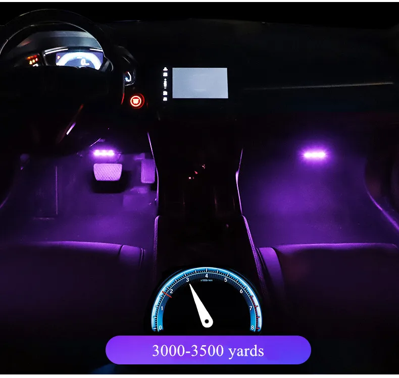 Новые роскошные запчасти автомобиля авто светодиодные лампы RGB Цвета 12V светодиодный декоративный пол светильник для Honda Civic аксессуары для интерьера