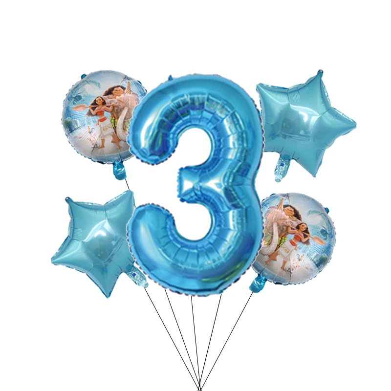 3rd Birt... Moana Party Supplies Birthday Decorations Number Balloon Bundle for 