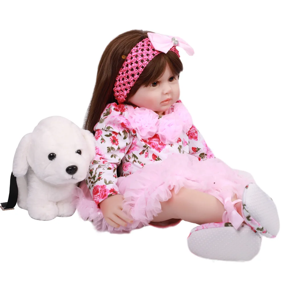 Pickwoo 24''57cm bebes кукла-Реборн, кукла для маленькой девочки, мягкий силиконовый хлопок, Boneca reborn Brinquedo, подарки на день детей, игрушки, plamate