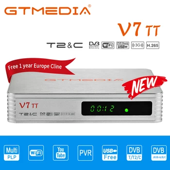 

GTMEDIA V7 TT TV box 1080P Satellite TV Receiver H.265 DVB-T2 /C Digital Wifi TV Box Receiver YouTube 1 year cline 5 line free