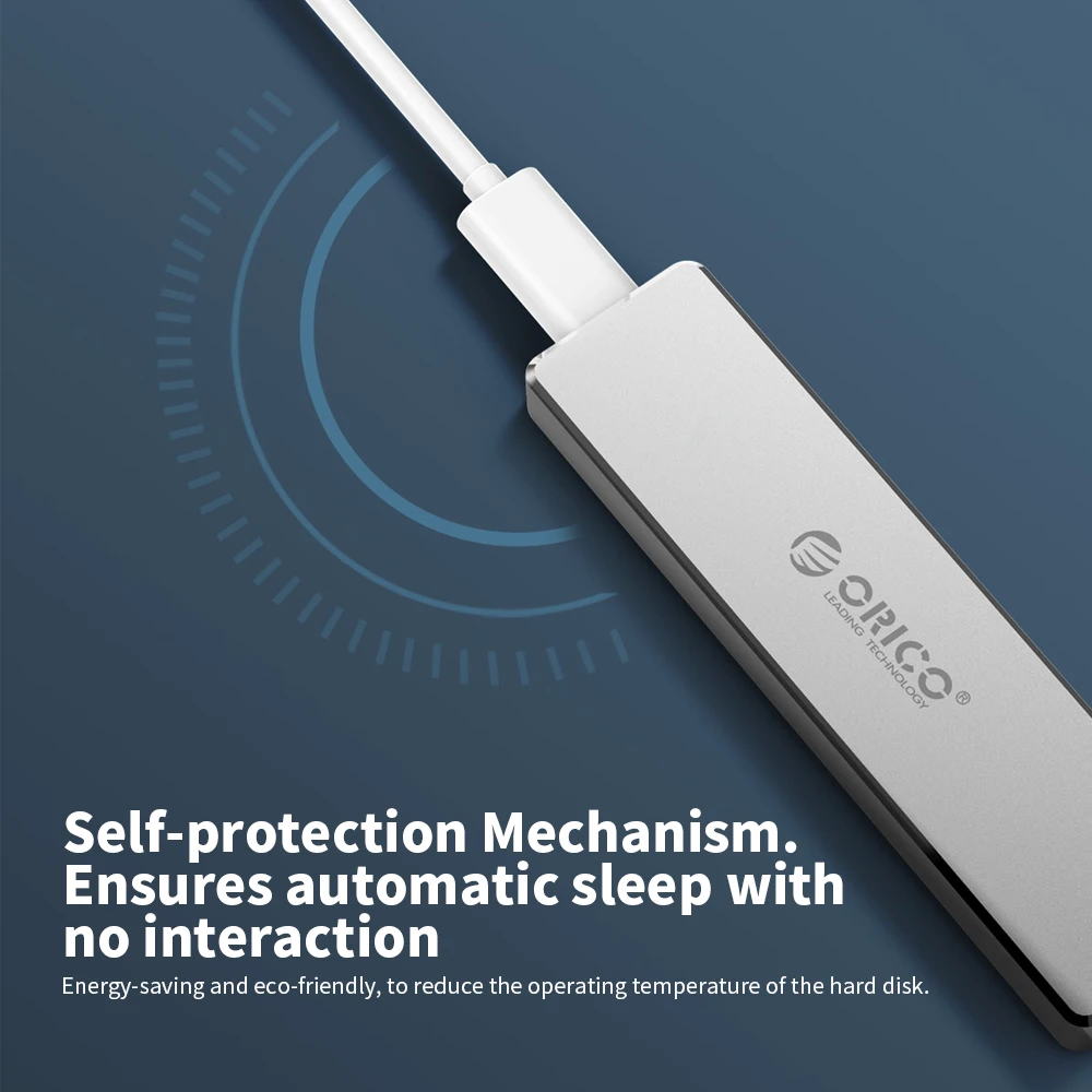 ORICO PCM2-C3 2 ТБ M.2 M-key Mini Push-open HDD SSD корпус USB3.1 type-C 10 Гбит/с Жесткий диск база