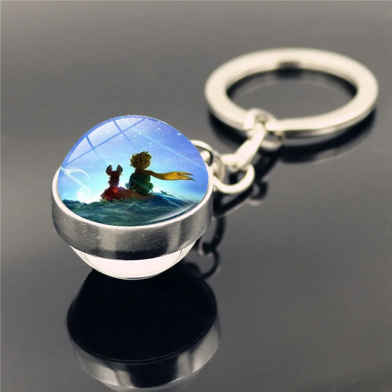 Don't Be a Boring Adult! Le Petit Prince B-612 Planet The Little Price keyring Fox Rose Classical Fairy Tale Glass Ball Keychain