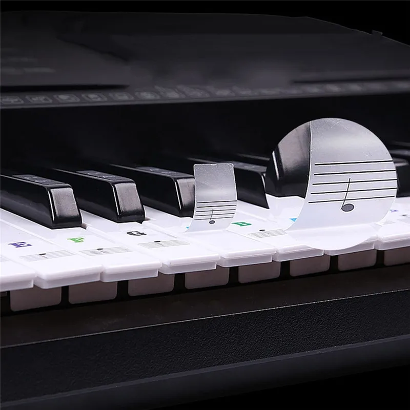 

Piano Sticker Transparent Piano 54 61 88 Keys Electronic Keyboard Key Sticker Piano Stave Note Sticker