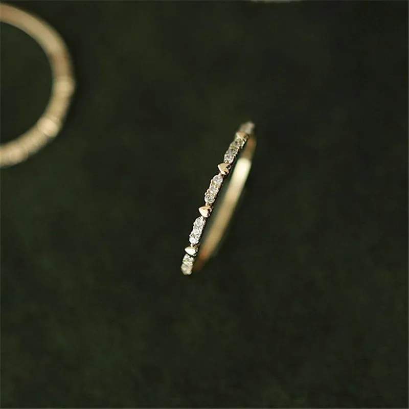 Wedding Rings Finger Rings Womens Ring Jewelry Rings Ring Jewelry Cute Boho Female Small Stone Ring Promise Gold Color Heart Engagement Ring Fashion Wedding Rings For Women