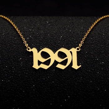 

Personalized Custom 1985 To 2019 Number Date Of Birth Necklace Jewelry 1993 1994 1995 1996 1997 1998 commemorative gift for her