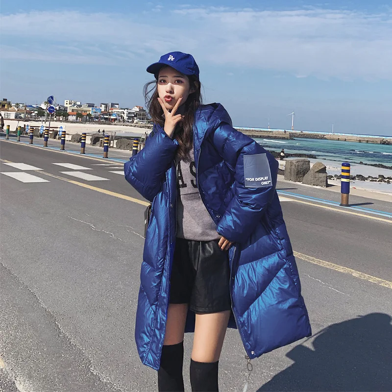

Bright Surface Cotton Coat Women's Mid-length 2019 New Style Thick Warm down Jacket Cotton-padded Clothes Winter Korean-style do