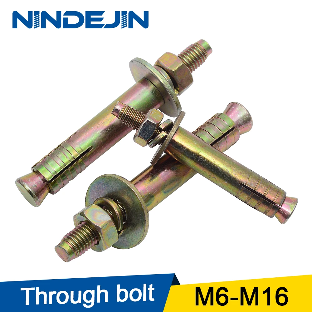 

1pcs Wedge Anchor Elevator Expansion Bolt Zinc-plated M6 M8 M10 M12 M14 M16 Through Bolt for Subway Home Decoration Fastener