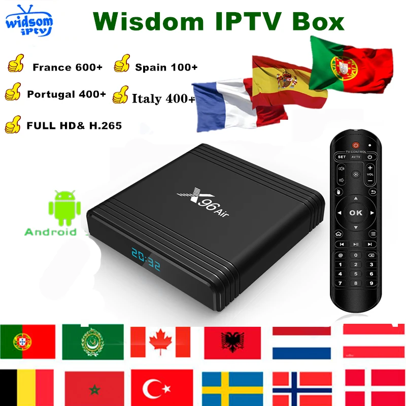 Мировое IPTV Smart tv Box x96 Air android Box Европа ip tv подписка итальянский французский польский Бельгия турецкий Канада Португалия Великобритания