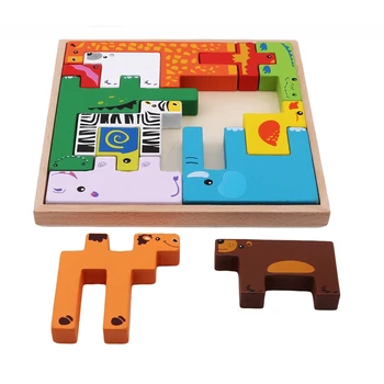 

Cartoon Animal Vehicle Wooden Puzzles 3D Puzzle Jigsaw Toys Children Intelligence Development Kids Baby Early Educational Toys