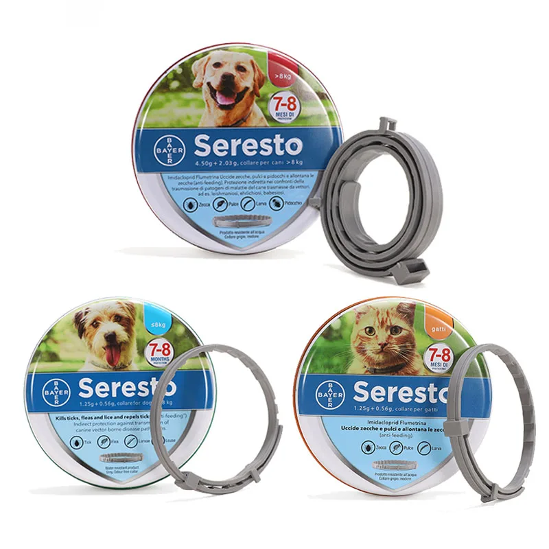 Seresto-Collar de prevención de pulgas y garrapatas para perros y gatos, repelente de mosquitos, suministros para mosquitos, 8 meses