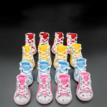

4cs/set Pet Dog Anti-slip Dog Shoes Sneakers Breathable Booties Puppy Winter Cat Shoes Boot For Small Dogs Chihuahua Teddy