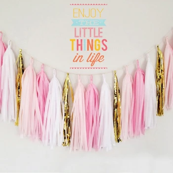 

2019Blue Pink White Rose Gold Wedding Decoration Tissue Tassels Paper Garland Wedding Event Birthday Party Balloon Hanging Decor