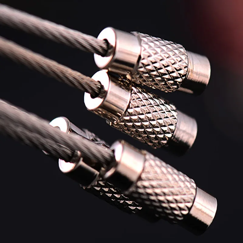

Wire Ring Stainless Steel Keychain Cable Hanging Rope Outdoor Hiking Hanging Luggage ID Tags Keepers