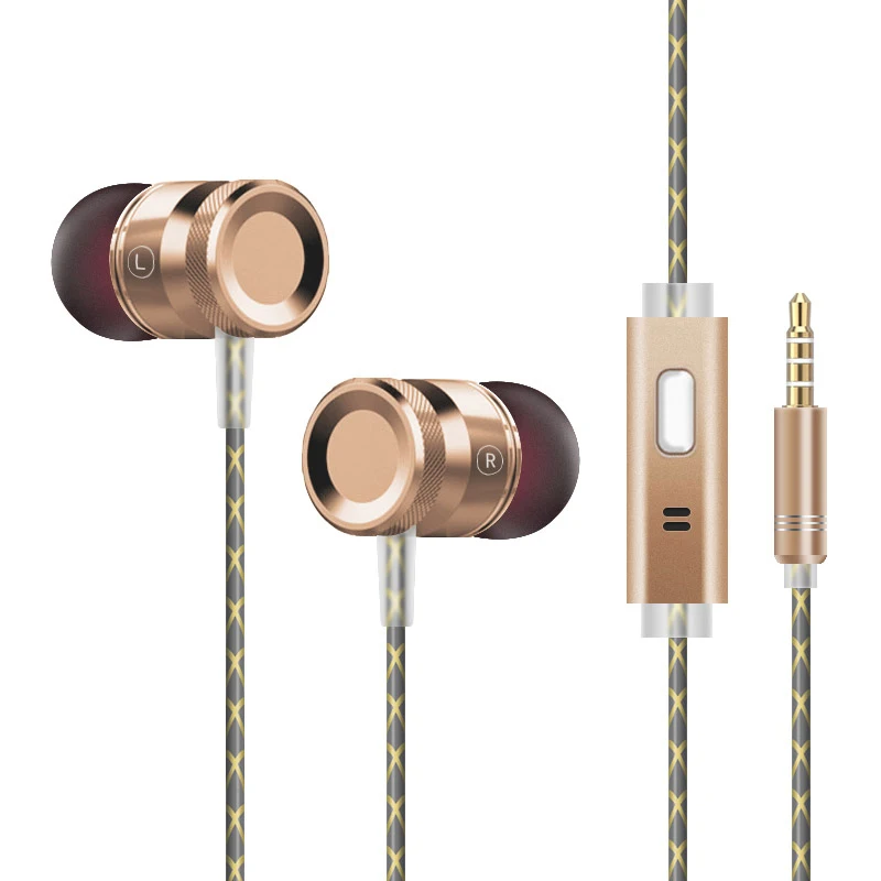 

G63 Fone De Ouvido Headphone Metal Heavy Bass In Ear Earphone Resist Twine With Microphone Headset For Mp3 Iphone Android Xiaomi