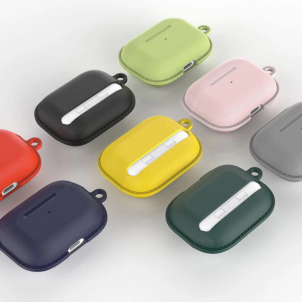 Совместим с AirPods Pro Чехол из мягкого ТПУ перекрестной текстурой беспроводной