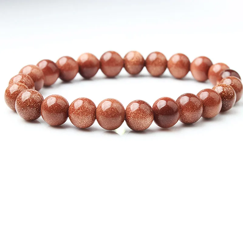 

LanLi wholesale 8mm Natural Jewelry Gold Sand stone Bracelet Gold Sandstone beads Yoga woman meditation amulet