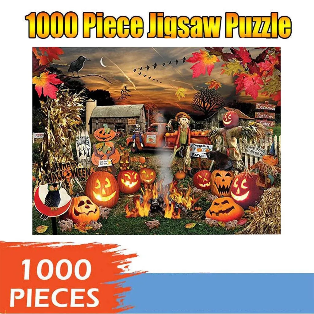 

1000Pcs Adult Children Halloween Puzzle Games Festival Gift Landscape Puzzles Casual Interesting Nice Gift Educational toy