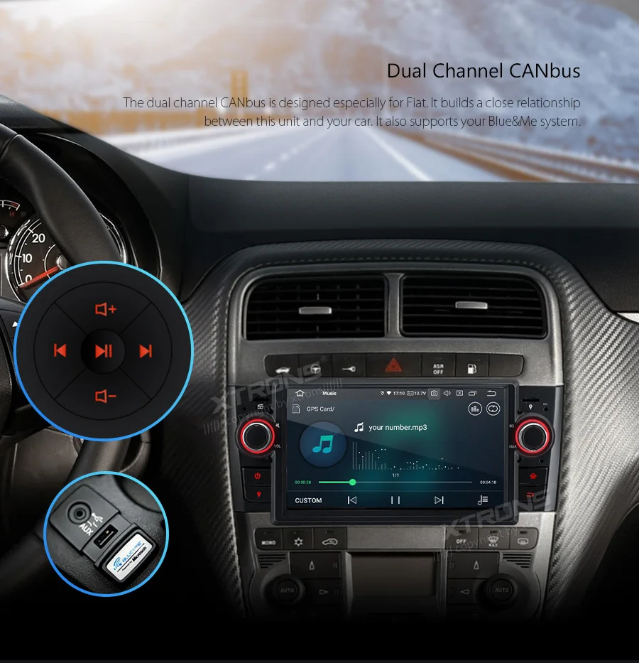 Flash Deal 7" Android 9.0 Pie OS Car Multimedia Navigation GPS Radio for Fiat Grande Punto (199/310) 2005-2009 & Fiat Linea (323) 2007-2011 15