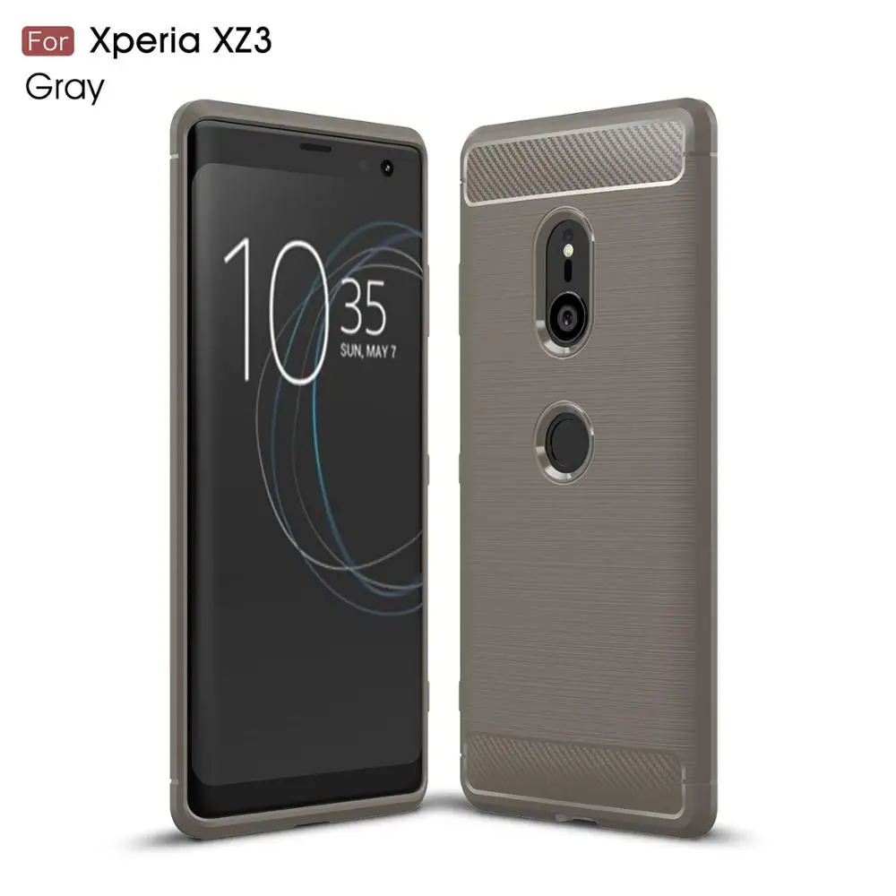 

Conelz For Sony Xperia XZ2 XZ3 XZ4 Phone Case Slim TPU Back Case Premium Brushed Carbon Fiber Cover