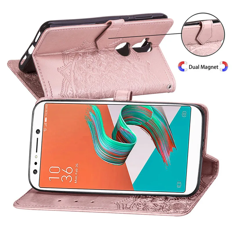 Тисненый кожаный чехол для Asus Zenfone 5 Lite ZC600KL книжка телефона оболочка|Бамперы| |