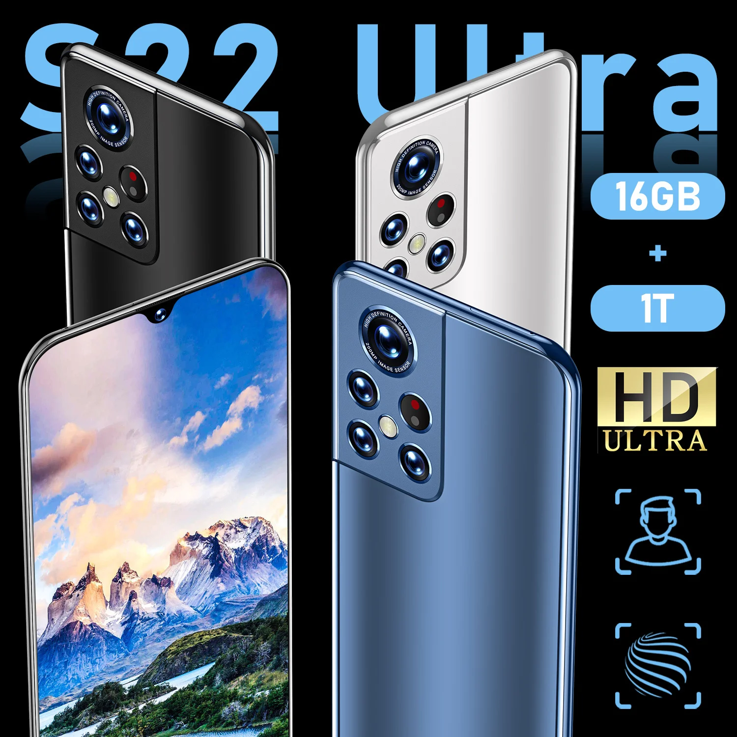 Смартфон Samsug S22 ультратонкий телефон Qualcomm 888 16 ГБ 1T Android 12 с экраном 6 93 дюйма 6800 мАч