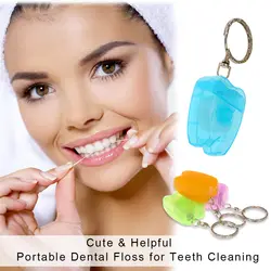 20 шт случайная зубная нить для чистки зубов очиститель зубов с коробкой форма зуба брелок гигиена полости рта Flosser очиститель