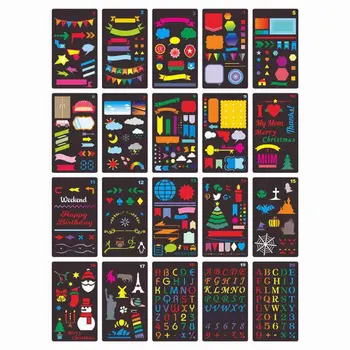 

20pcs/set Journal Drawing Template Stencil Painting Embossing Scrapbooking DIY Diary Decorative Art Craft
