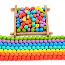 12mm Baby Teether Silicone Beads 80pcs Diy Pacifier Chain Bracelet BPA Free Food Grade Silicone Bracelet Newborn Teething Toys
