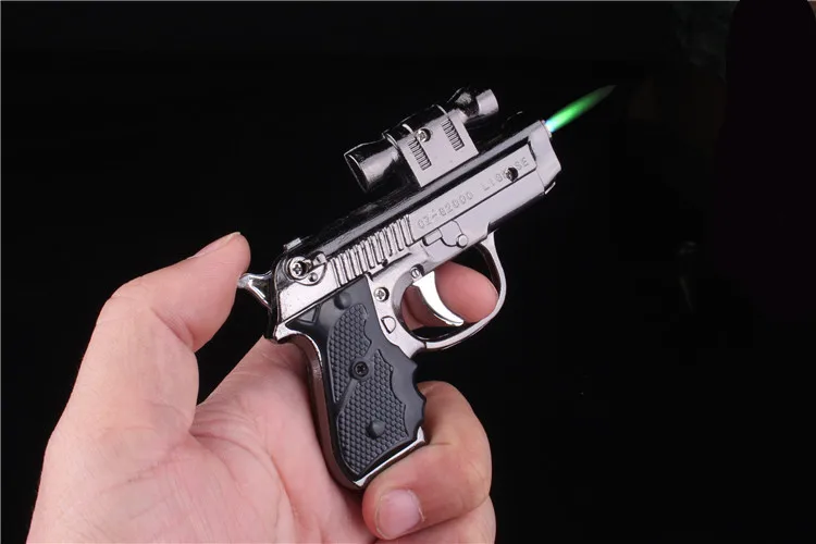 H Металлическая ветрозащитная сигаретная Зажигалка Креативный фонарик циркуляция надувная Зажигалка кухонный воспламенитель ключ подвеска подарок - Цвет: H