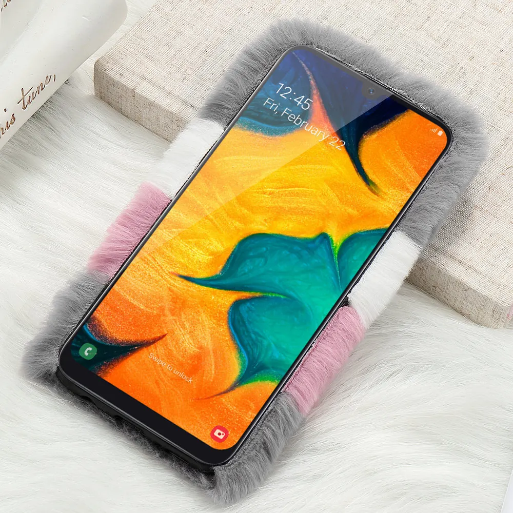 Модный Пушистый Зимний Теплый Мягкий ТПУ чехол для samsung Galaxy S10e S10 S7 Edge Note 9 8 S9 S8 Plus плюшевый кроличий мех чехол для телефона