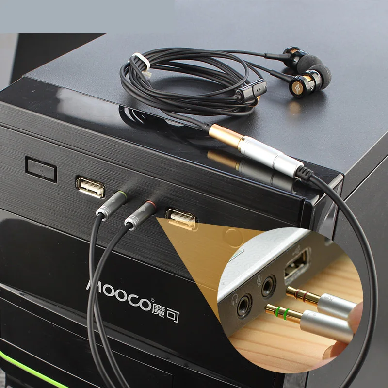 20CM 3 5mm Jack Microphone Headphone Splitter Audio Cable AUX Extension 2 Male To 1 Female Cables For Computer Notebook MP3