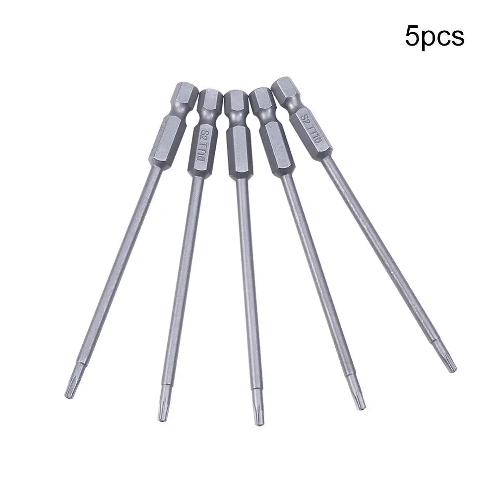 Utoolmart 2/5 шт. отвертка бит S2 100/150 мм Длина 1/4 ''шестигранным хвостовиком Магнитная отвертка бит T8 T10 T15 T20 T25 T27 T30 - Цвет: T10 x100mm x5pcs
