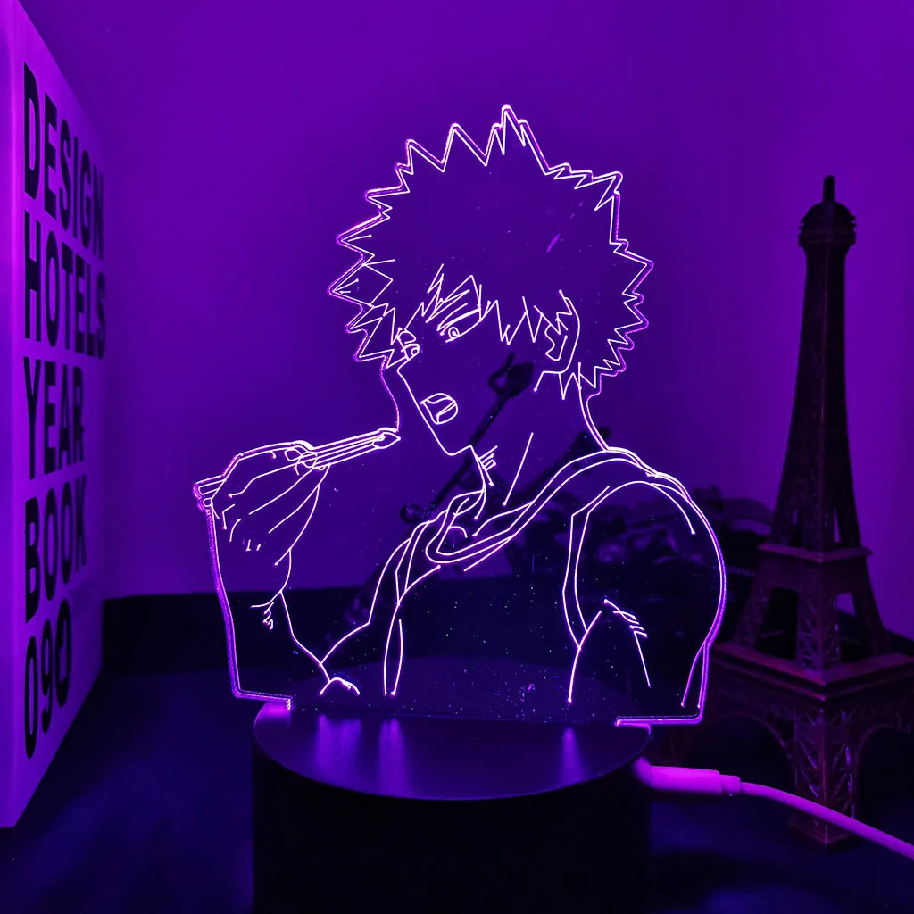 night table lamps 3d Led Night Lamp Bakugo My Hero Academia for Room Decor Birthday Gift Manga Gadget My Hero Academia Katsuki Bakugo Light Anime cat night light