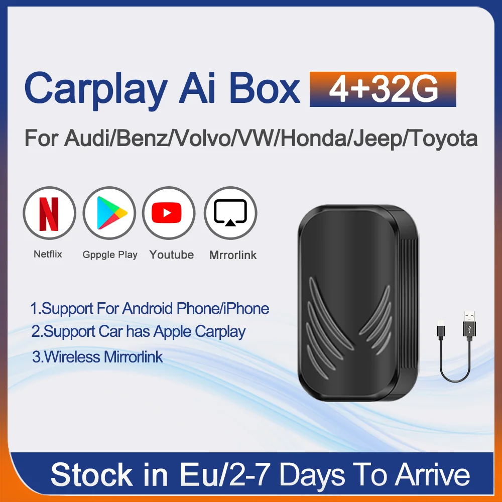 Автомобильная система Carplay с ИИ-приставкой на Android для Audi Apple Tv Box plug and play Mirror link