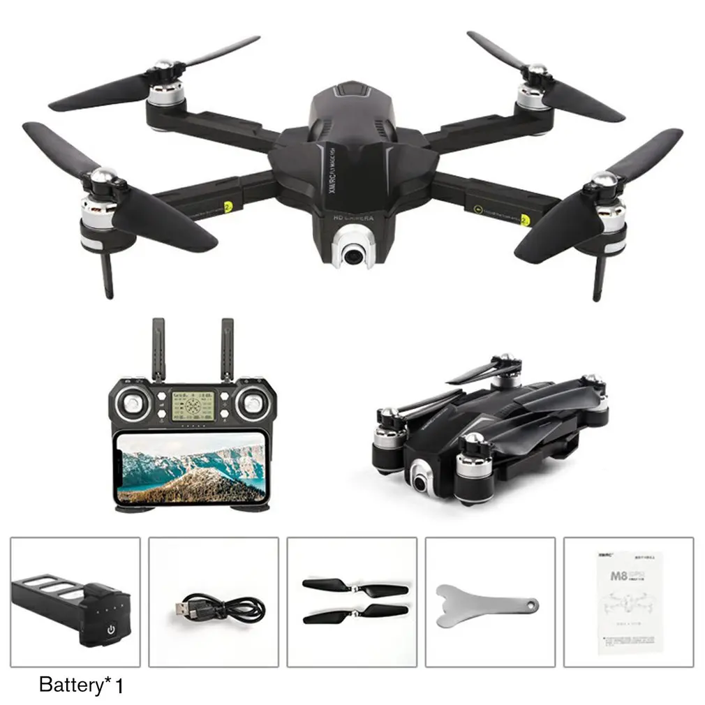 

M8 Foldable RC Drone with HD 1080P Camera Gimbal Optical Flow GPS Positioning Altitude Hold RC Helicopter Drone For Gift