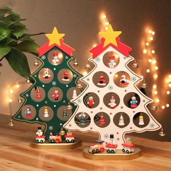 

DIY Christmas Ornament Wooden Christmas Tree Christmas Hanging Ornament Gift for Children Home Xmas Table Decoration