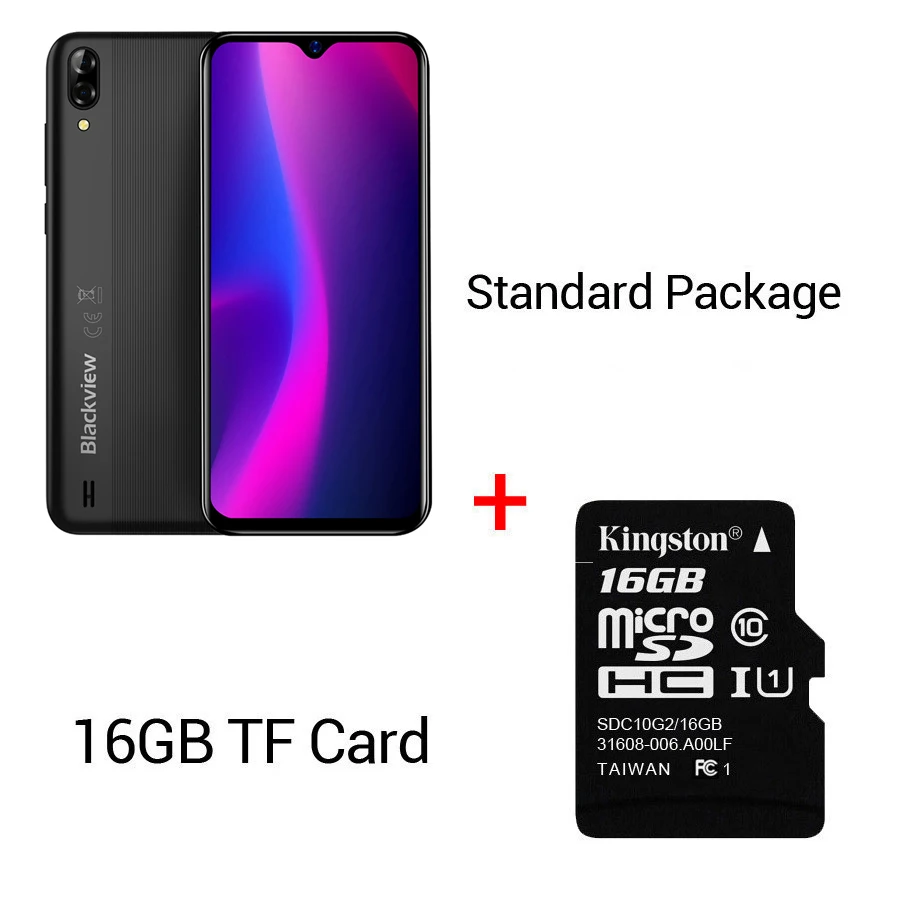 Black N 16GB TF Card Blackview A60 1 ГБ ОЗУ 16 Гб ПЗУ 6," 19,2: 9 экран MT6580A/WA четырехъядерный 13,0 МП Двойная камера заднего вида 3g мобильный телефон - Цвет: Black N 16GB TF Card