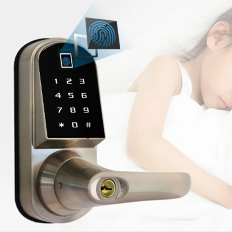 Smart Electronic Door Lock Code Door Lock Mechanical Keys Press Screen Keypad Digital Password Lock Keyless Electronic Lock Smar
