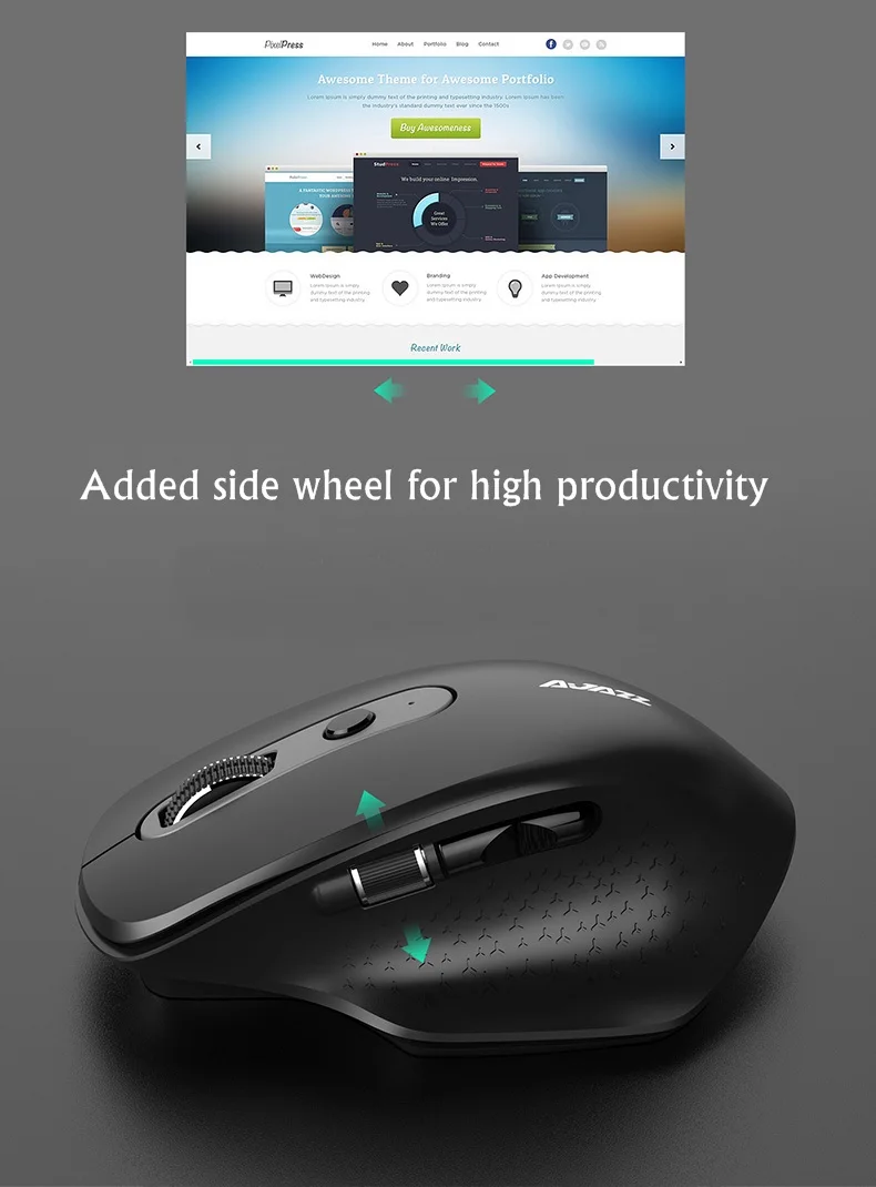 Все новые Ajazz i660t многомодовая перезаряжаемая Bluetooth 4,0 Беспроводная/2,4G оптическая мышь для Mac, ноутбука Настольный тип-c порт