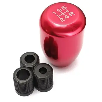 

NEW-Universal Car 5 Speed Aluminum Shift Knob Manual Gear Stick Shifter Red
