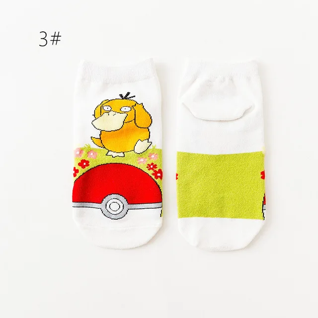 Cute Pokemon Pikachu Figure Cotton Socks Pokemon Squirtle Charmander Bulbasaur Anime Cosplay Men Women Ankle Cotton Socks Lemon Yellow