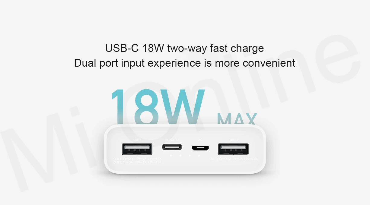 Xiaomi Mi 20000mAh power Bank 3 Pro USB-C 45W портативное зарядное устройство Dual USB power bank для ноутбука смартфона