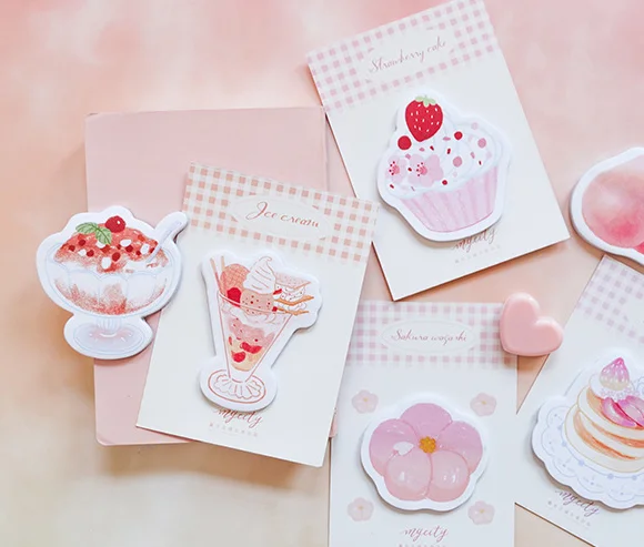 

Cake flower ice cream 10 types sticky note memo pad(1piece)