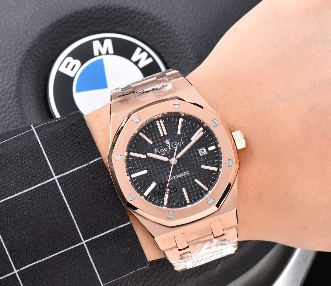 

Brand New Men Watch Stainless Steel Automatic Mechanical Grey Sapphire Royal Sapphire Back See Through Oaks Rose Gold Black Blue