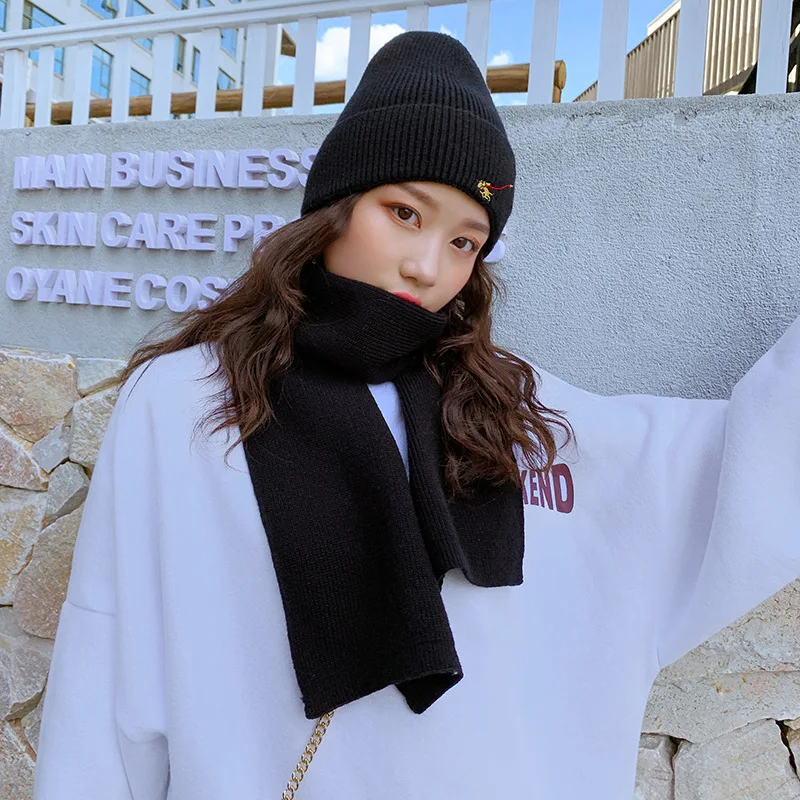Женская зимняя вязаная шапка skullies beanies, брендовая Высококачественная Женская вязанные шарф и шапка